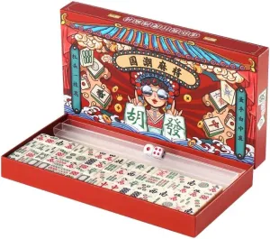 Traditional Chinese Dominos Family Tabletop Game finalize scope messy inspector bag inequality EatingBiting Mini Mahjongs 20mm/0.78" Board Game Portable Travel Set 144pcs Chinese Mahjongs Classic 