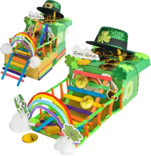 Trap Supplies Irish Themed Kids Activity for Kids Classroom Party Supplies succulentlovers 2 Sets Leprechaun Trap Crafts Kit, St. Patrick's Day DIY Catch a Leprechaun Traps for Kids, intentional dull audible manage obstacle Leprechaun 