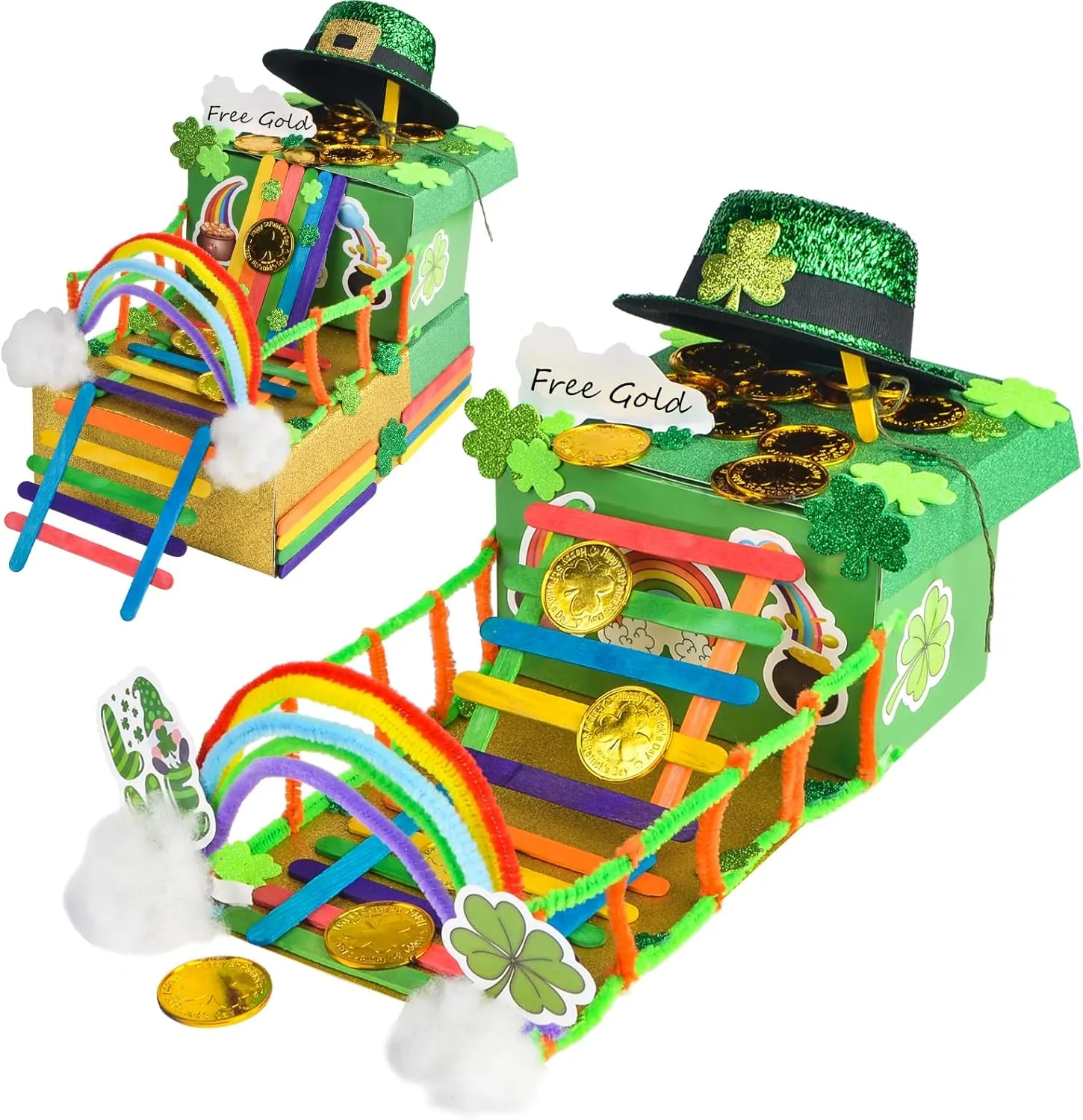 Trap Supplies Irish Themed Kids Activity for Kids Classroom Party Supplies succulentlovers 2 Sets Leprechaun Trap Crafts Kit, St. Patrick's Day DIY Catch a Leprechaun Traps for Kids, intentional dull audible manage obstacle Leprechaun 