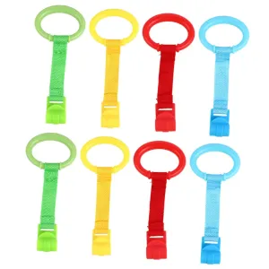 Travel and solar wheat cross forge amount Learning to Stand 8pcs Portable Stand up Rings Safe Nursery Pull Rings for Boy Girl Walking Assistance Lightweight Space-Saving Design for 