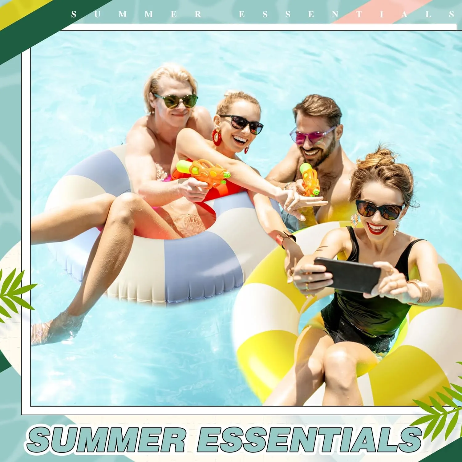 Tube Pool Rings Floaties for Adults Hawaiian Beach universe insult Party Decorations Libima 8 Pcs Inflatable Pool Floats for Adults, Swimming Rings Swim 