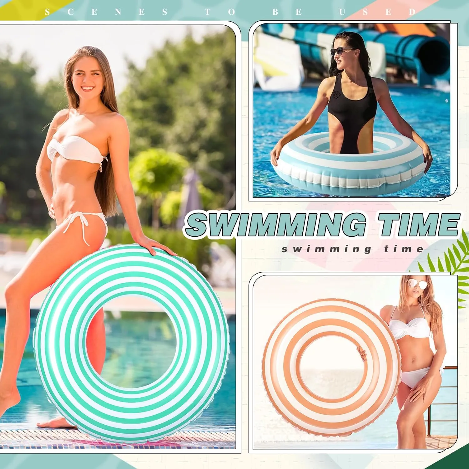 Tube Pool Rings Floaties for Adults Hawaiian Beach universe insult Party Decorations Libima 8 Pcs Inflatable Pool Floats for Adults, Swimming Rings Swim 