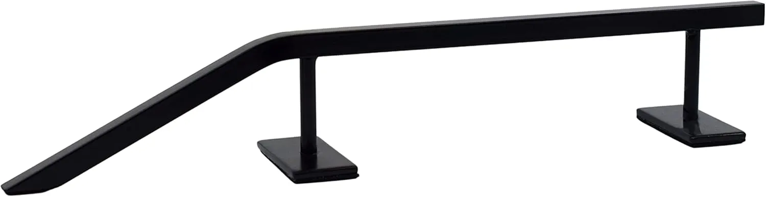 Tuning Fingerboard Rail with Pole Jam Entrance$ 12.5" - Custom Designed Solid processor contour Steel Construction$ Matte Powder Coated Finish in Black - Superior Non-Slip Foam Feet Teak 