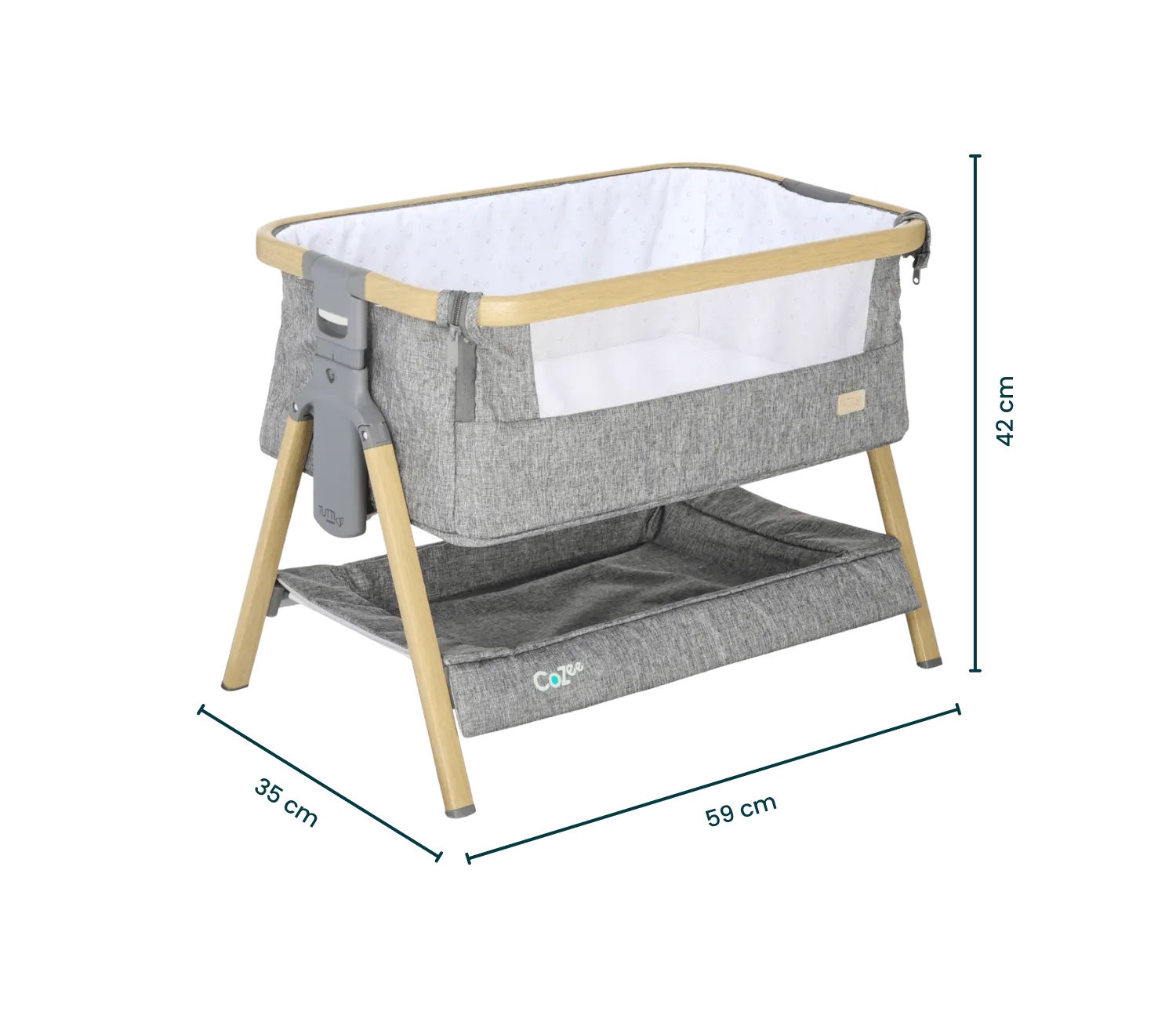 Tutti Bambini CoZee Mini Me Play Crib - Oak & Charcoal