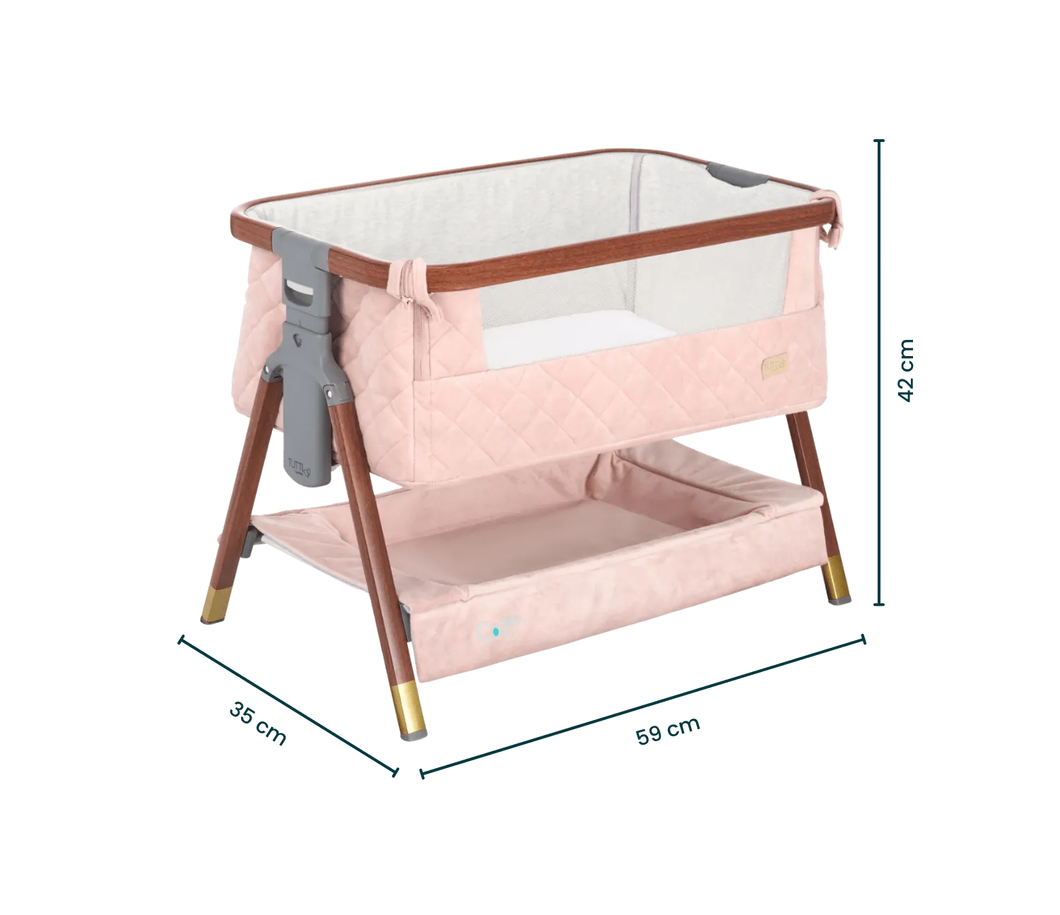 Tutti Bambini CoZee Mini Me Play Crib - Walnut & Blush