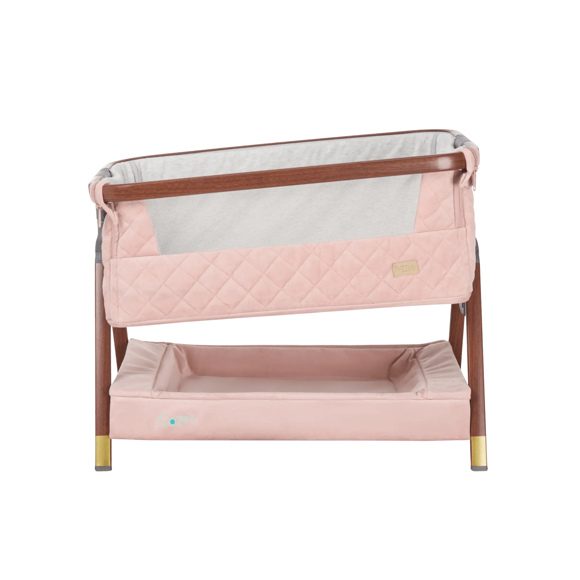 Tutti Bambini CoZee Mini Me Play Crib - Walnut & Blush