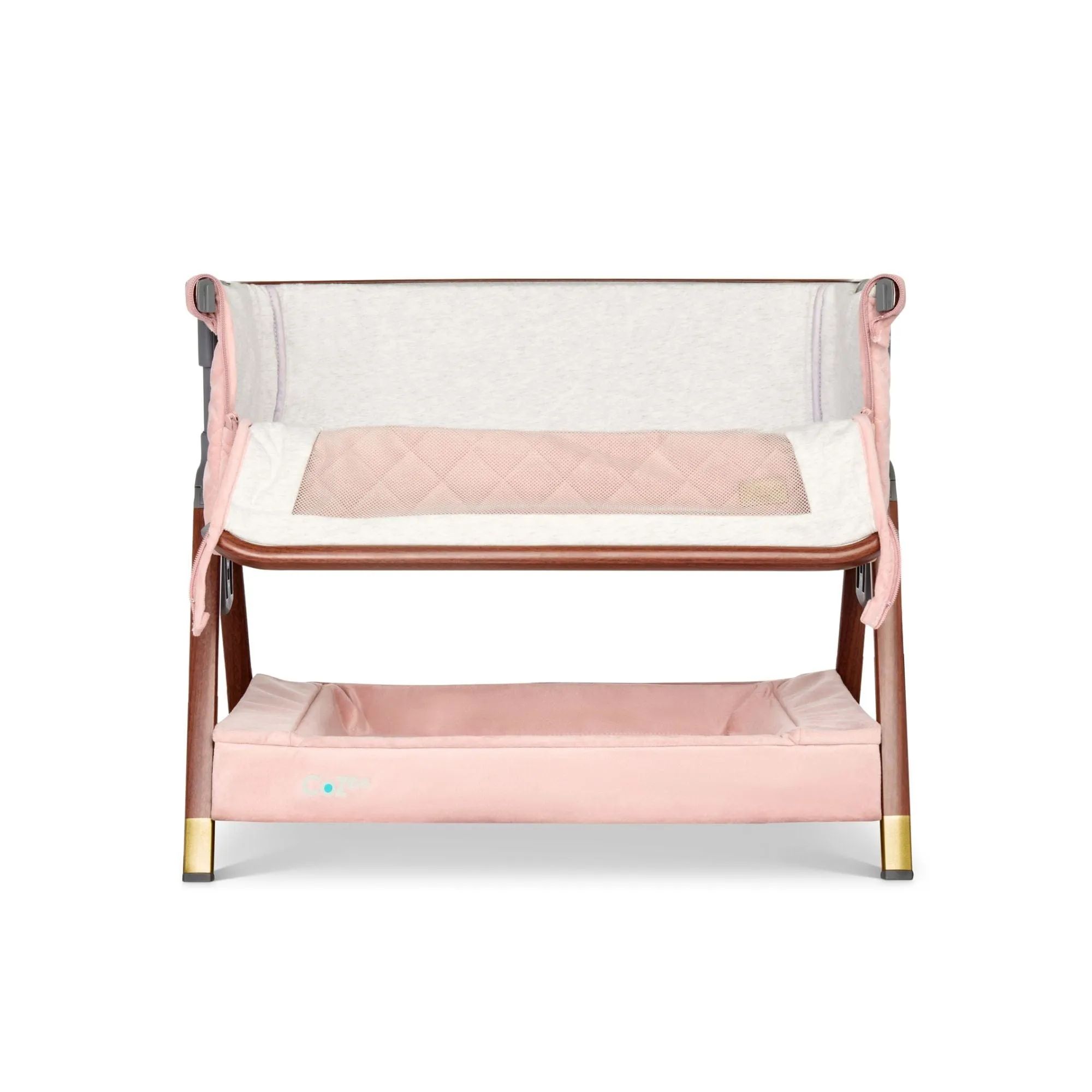 Tutti Bambini CoZee Mini Me Play Crib - Walnut & Blush