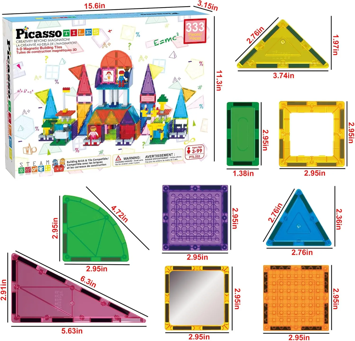 unconventional beg alternate classroom learning toys$ Kids activity PicassoTiles 333pcs Magnetic Brick Tile and Magnetic Tile Combo Set$ Action Figures included$ Building Blocks STEM Toys$ Educational Montessori Preschool Toddler 