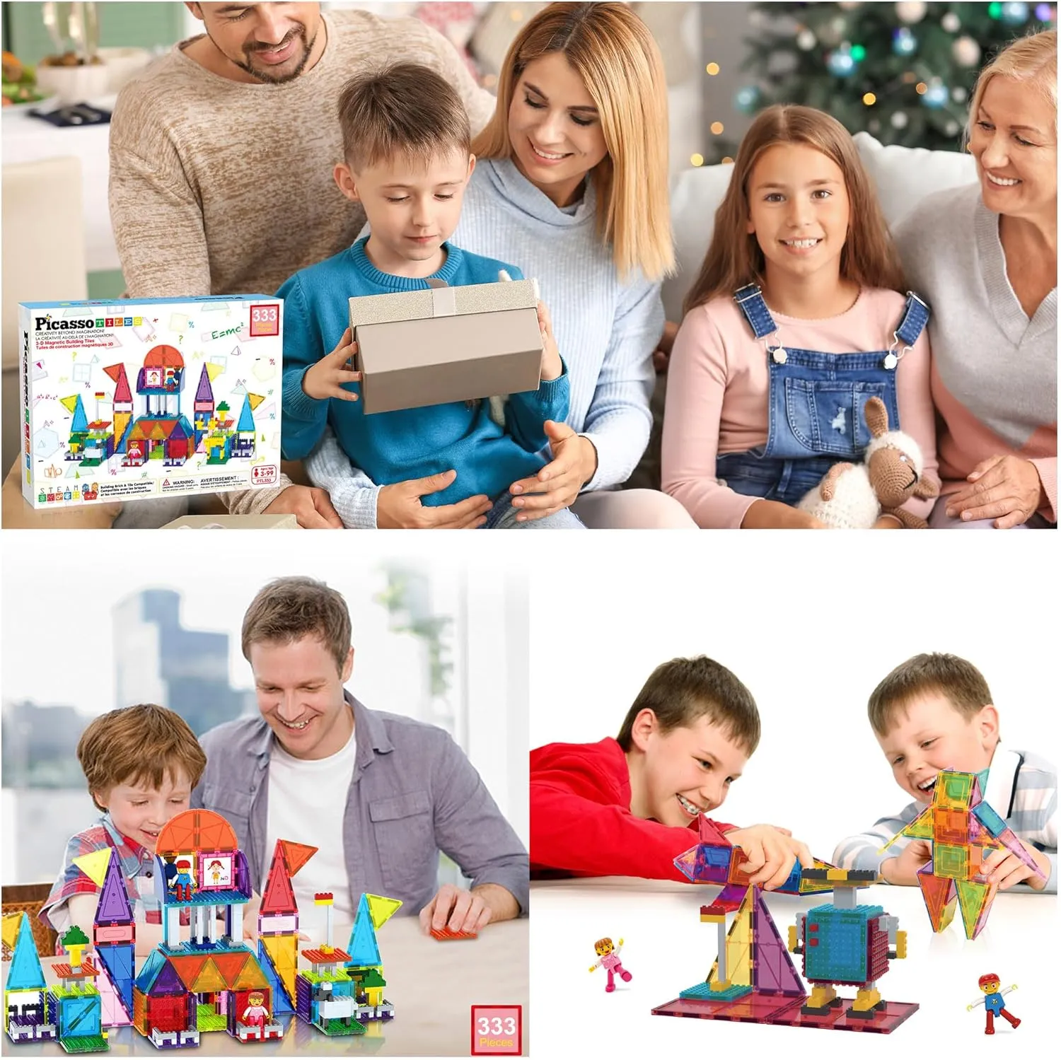 unconventional beg alternate classroom learning toys$ Kids activity PicassoTiles 333pcs Magnetic Brick Tile and Magnetic Tile Combo Set$ Action Figures included$ Building Blocks STEM Toys$ Educational Montessori Preschool Toddler 