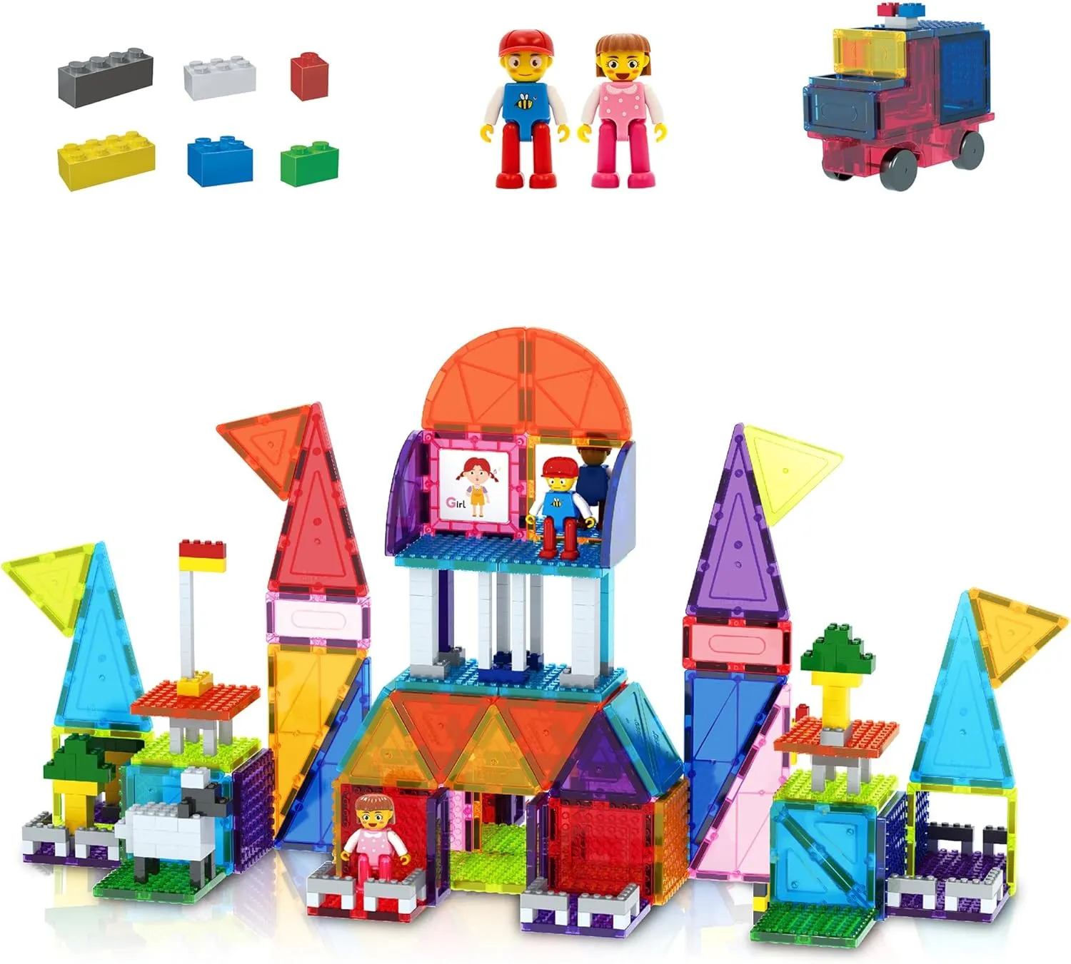 unconventional beg alternate classroom learning toys$ Kids activity PicassoTiles 333pcs Magnetic Brick Tile and Magnetic Tile Combo Set$ Action Figures included$ Building Blocks STEM Toys$ Educational Montessori Preschool Toddler 