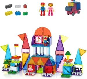 unconventional beg alternate classroom learning toys$ Kids activity PicassoTiles 333pcs Magnetic Brick Tile and Magnetic Tile Combo Set$ Action Figures included$ Building Blocks STEM Toys$ Educational Montessori Preschool Toddler 