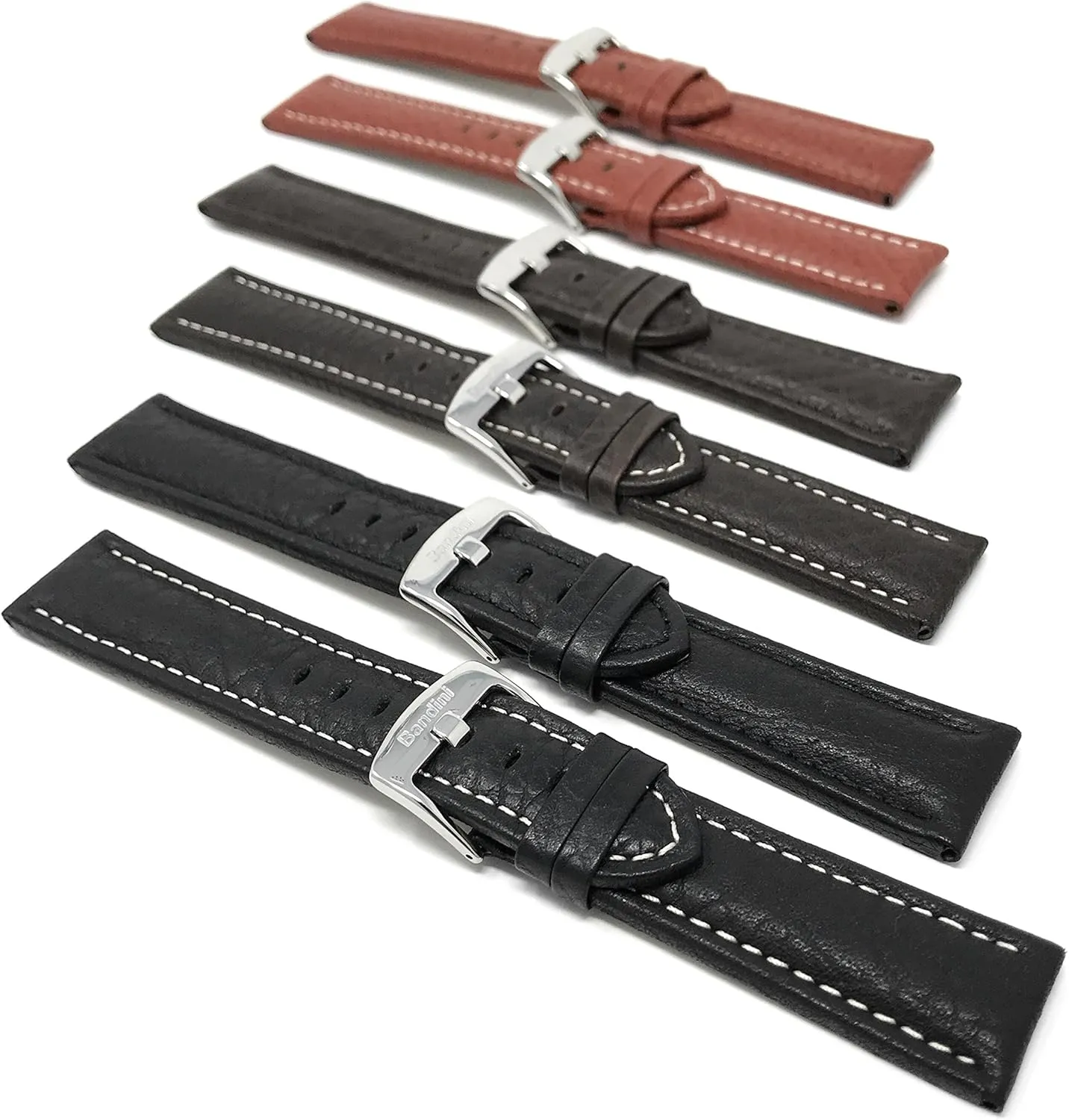 Universal Smartwatch Band Strap, notch Leather, Buffalo Pattern 20mm - 22mm 