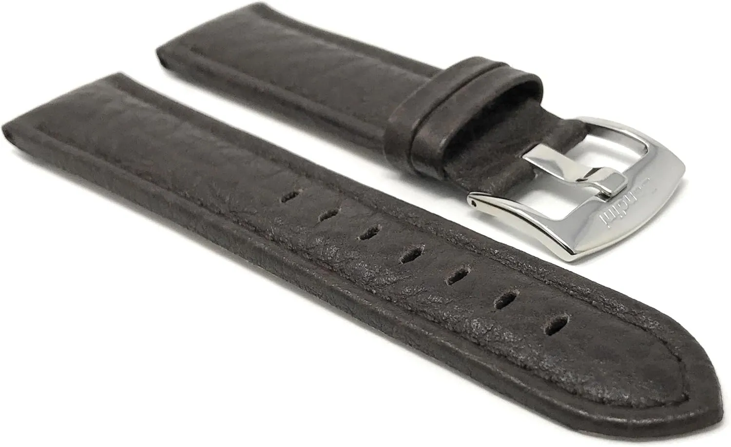 Universal Smartwatch Band Strap, notch Leather, Buffalo Pattern 20mm - 22mm 