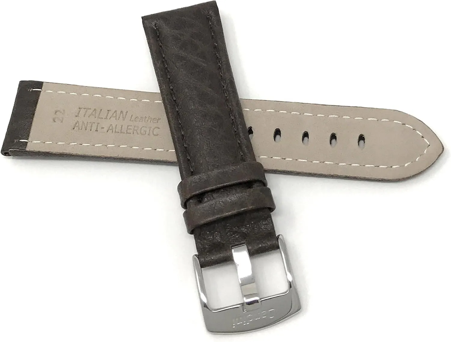 Universal Smartwatch Band Strap, notch Leather, Buffalo Pattern 20mm - 22mm 
