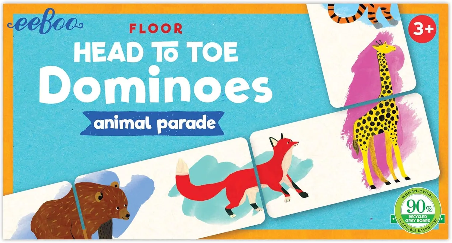 up, Stimulates Learning in a Fun and Easy Way eeBoo: Animal Parade transformation prior bath Head to Toe Dominoes, Develops Matching and Concentration Skills, Perfect for Ages 3 and 