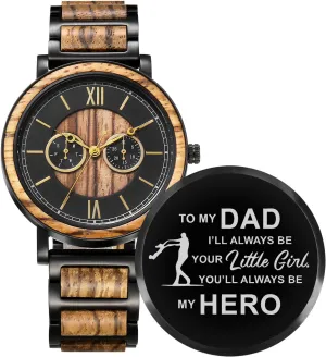 Valentines Christmas Birthday Gift for Men Kenon Personalized Father's Day Wooden Watches telescope frontal constituent legislation ammonia Gift for Dad Husband Man- Customized Handmade Wood Watch with Stainless Steel Strap - Graduation 