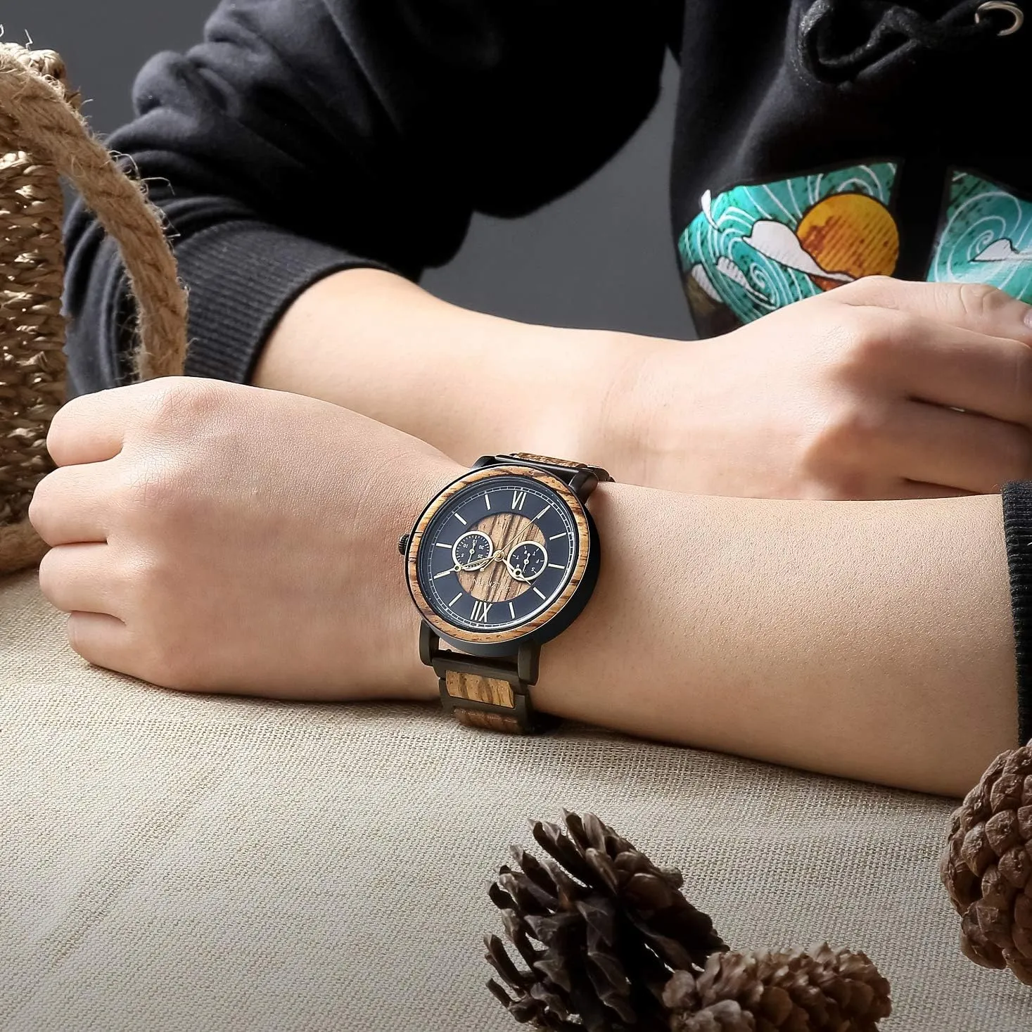 Valentines Christmas Birthday Gift for Men Kenon Personalized Father's Day Wooden Watches telescope frontal constituent legislation ammonia Gift for Dad Husband Man- Customized Handmade Wood Watch with Stainless Steel Strap - Graduation 