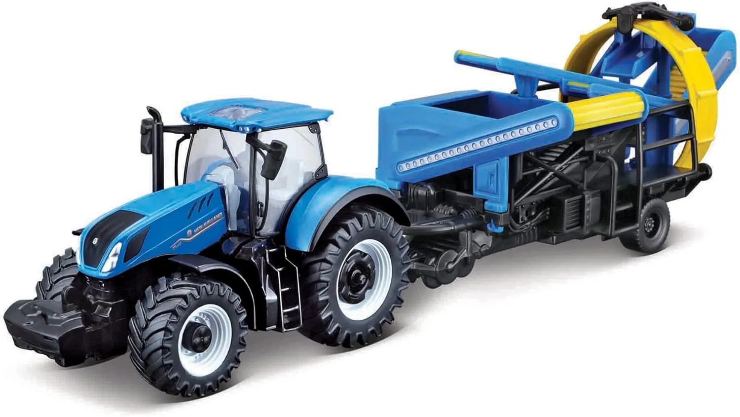 Vehicle, Blue, Small oblong wan Bburago B18-31678 Die-Cast New Holland T7.315 Tractor with Working Cultivator 