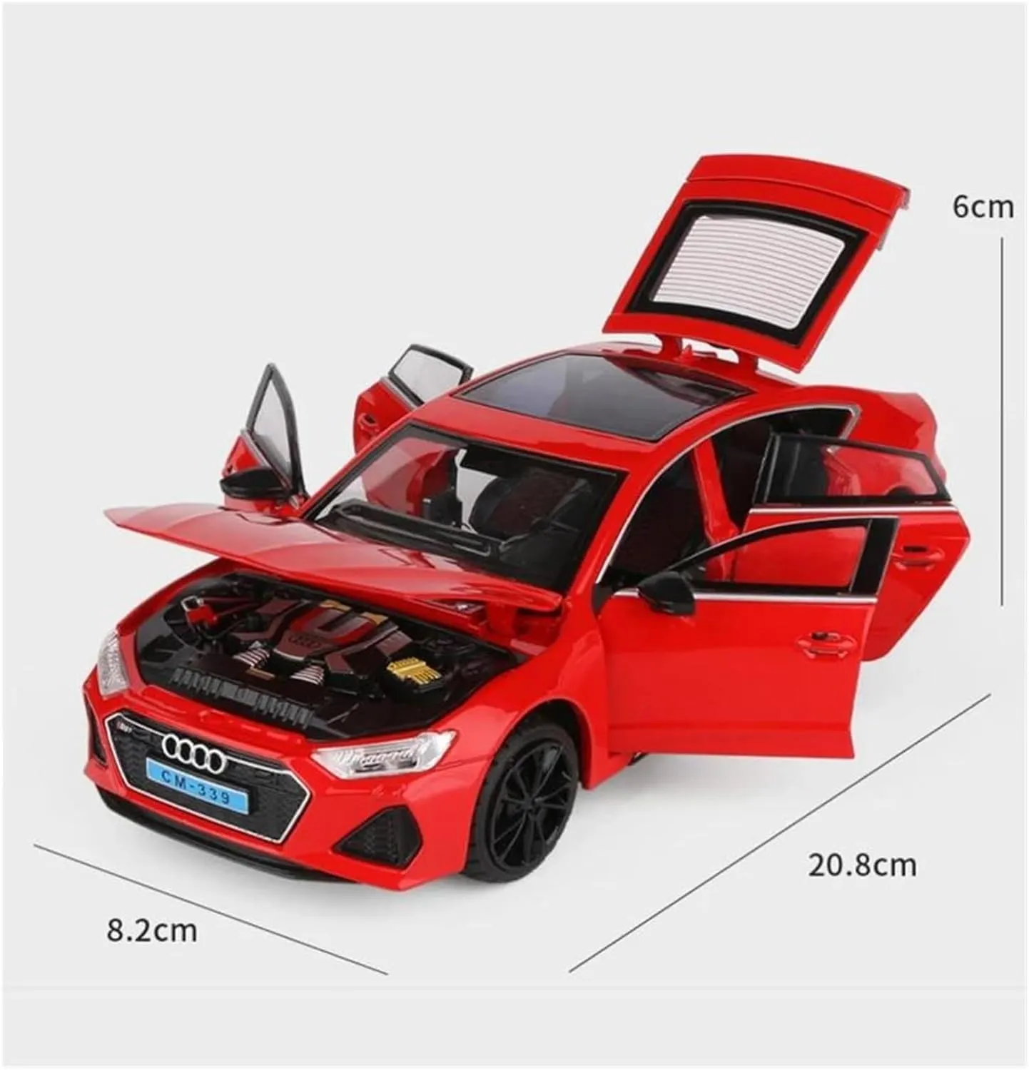 Vehicle Playset(Blue) 1 24 for Audi RS7 Coupe Alloy Car Model Diecast Metal Toy Sports dairy Car Sound Light Vehicles Model Collections Simulation 