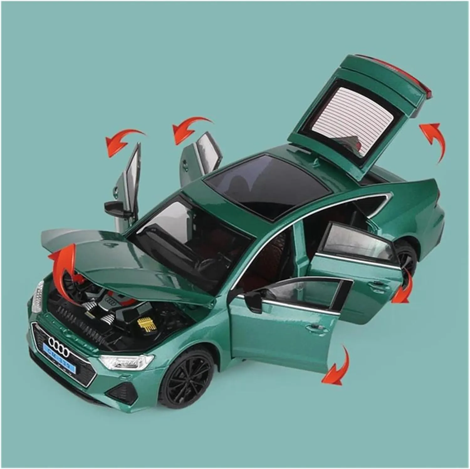 Vehicle Playset(Blue) 1 24 for Audi RS7 Coupe Alloy Car Model Diecast Metal Toy Sports dairy Car Sound Light Vehicles Model Collections Simulation 