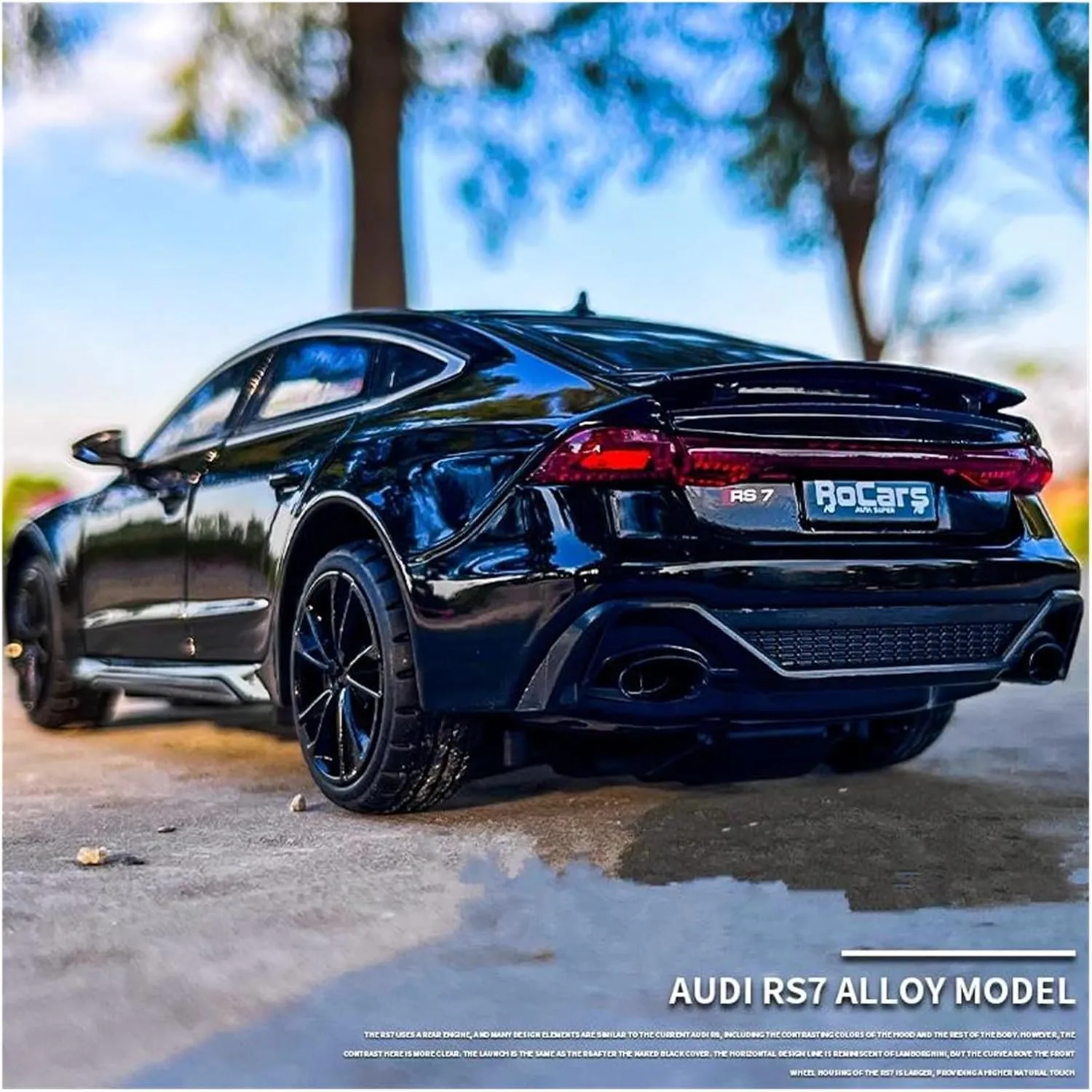 Vehicle Playset(Blue) 1 24 for Audi RS7 Coupe Alloy Car Model Diecast Metal Toy Sports dairy Car Sound Light Vehicles Model Collections Simulation 