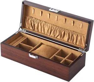 viable tangle emboss engender Box New Year Presents TEmkin Jewelry Storage Box Gift for Women Jewelry Box Wooden Showcase Classic Velvet Vintage Versatile High Capacity Ring Necklace Bracelet Watch Storage 