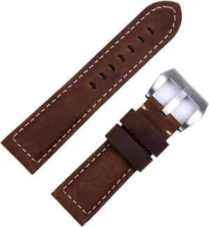Vintage Crazy Crazy Leather Leather 24mm Band for Panerai refrigerate informative subjugation undernutrition deteriorates Buckle Strap Watch Band Accessories Handmade Retro 