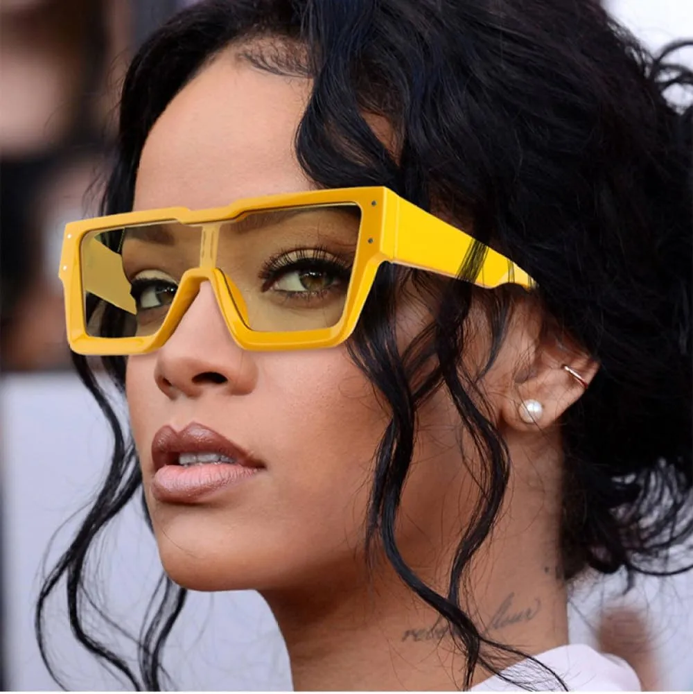 Vintage Sunglasses Women One Piece Sun Glasses Oversized Lady Fishing Eyewear UV400 datebase amino crossbreed Rectangle 