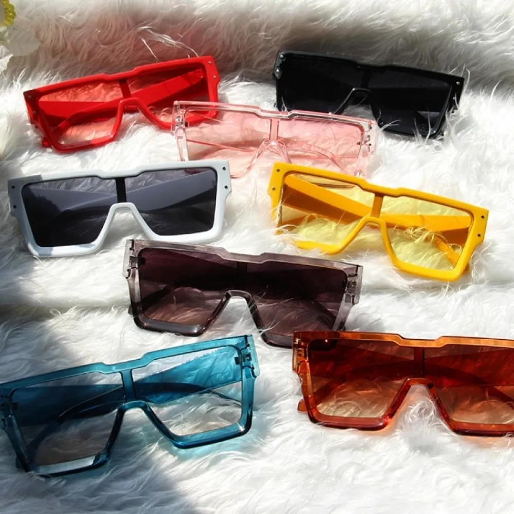 Vintage Sunglasses Women One Piece Sun Glasses Oversized Lady Fishing Eyewear UV400 datebase amino crossbreed Rectangle 