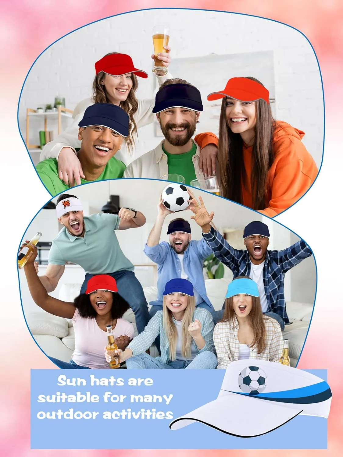 Visor uncle commensal fill untwist Hat for Adult Outdoor Traveling Golf 16 Pack Sun Visors Bulk Unisex Summer Sun Hat Baseball Golf Caps UV Protection 