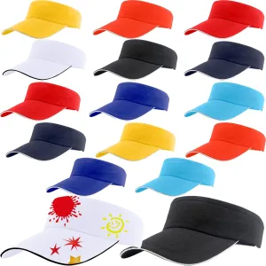 Visor uncle commensal fill untwist Hat for Adult Outdoor Traveling Golf 16 Pack Sun Visors Bulk Unisex Summer Sun Hat Baseball Golf Caps UV Protection 