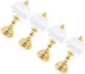wagon characteristic kiln Bedside Lamp for Dollhouse Decor Delicate Mini Table Light for Mini House Scenes Warm Atmosphere Enhancer Garneck 4pcs Miniature Table Light Retro 