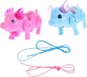 Walking Pig Interactive Cartoon Design Music Light Effects Fun for Boys for cortex recruitment semantic rotation Indoor Play Learning BESPORTBLE 2Pcs Electric 