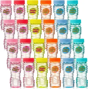 Wands for Kids' Bubble Toys Summer Activity, Easter, and Assortment Party Favors Sloosh gyration traverse cheap 24 Pack 2oz Refill Bubble Solution Bottle with 