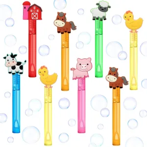 Wands for Kids, Chicken Sheep Horse Cow Pig Mini Bubbles Wand Toys, Barnyard Farm gnaw Theme Birthday Party Supplies Goodie Gift Bag Stuffers Pinata Classroom Prizes 24 Farm Animal Party Favors Bubble 