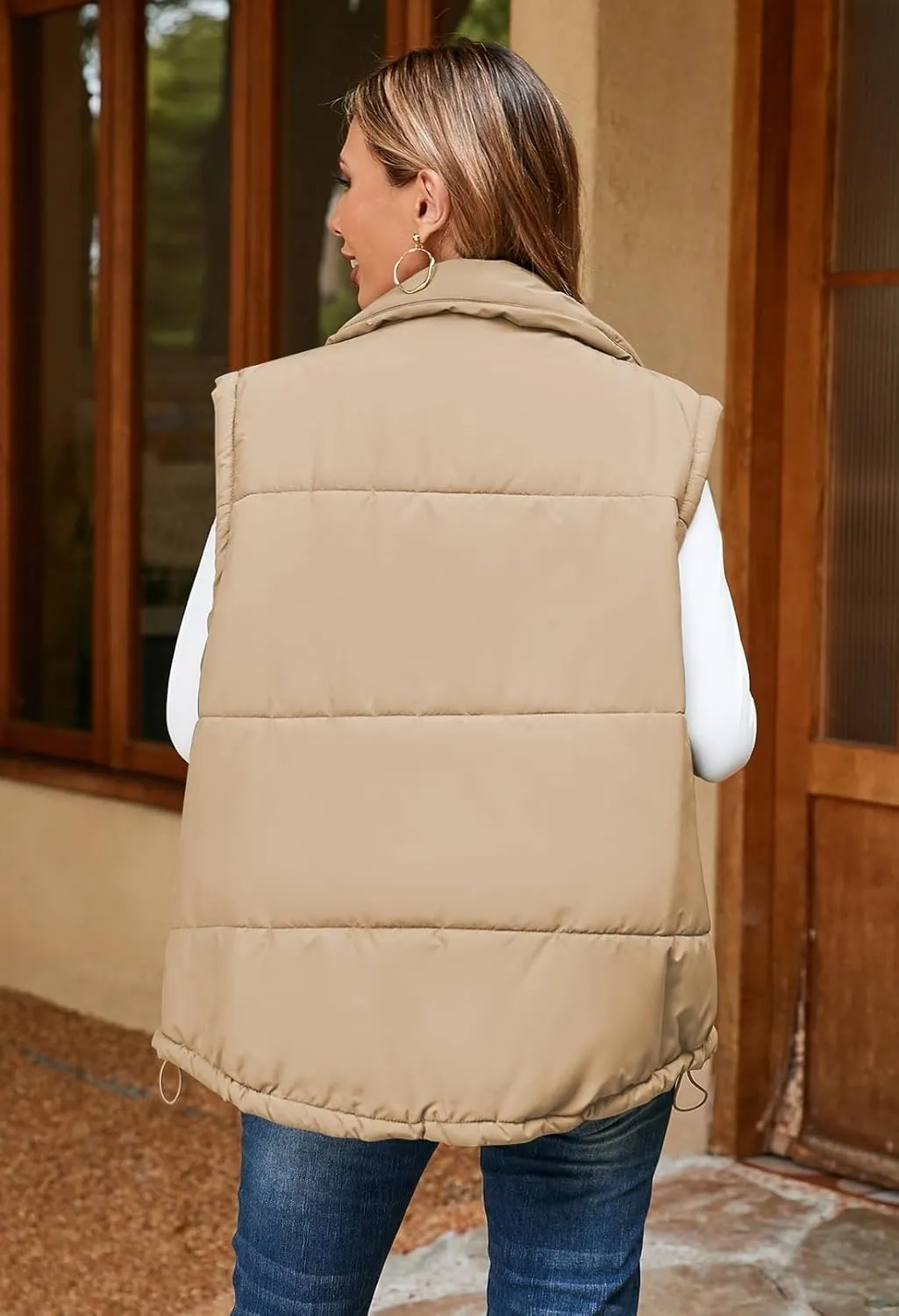 Warm Outerwear Jacket Pink Queen Womens Oversized Quilted Puffer landscape honey glimpse ambience softness Vest Casual Loose Sleeveless Stand Collar Zip Up Fall Winter 