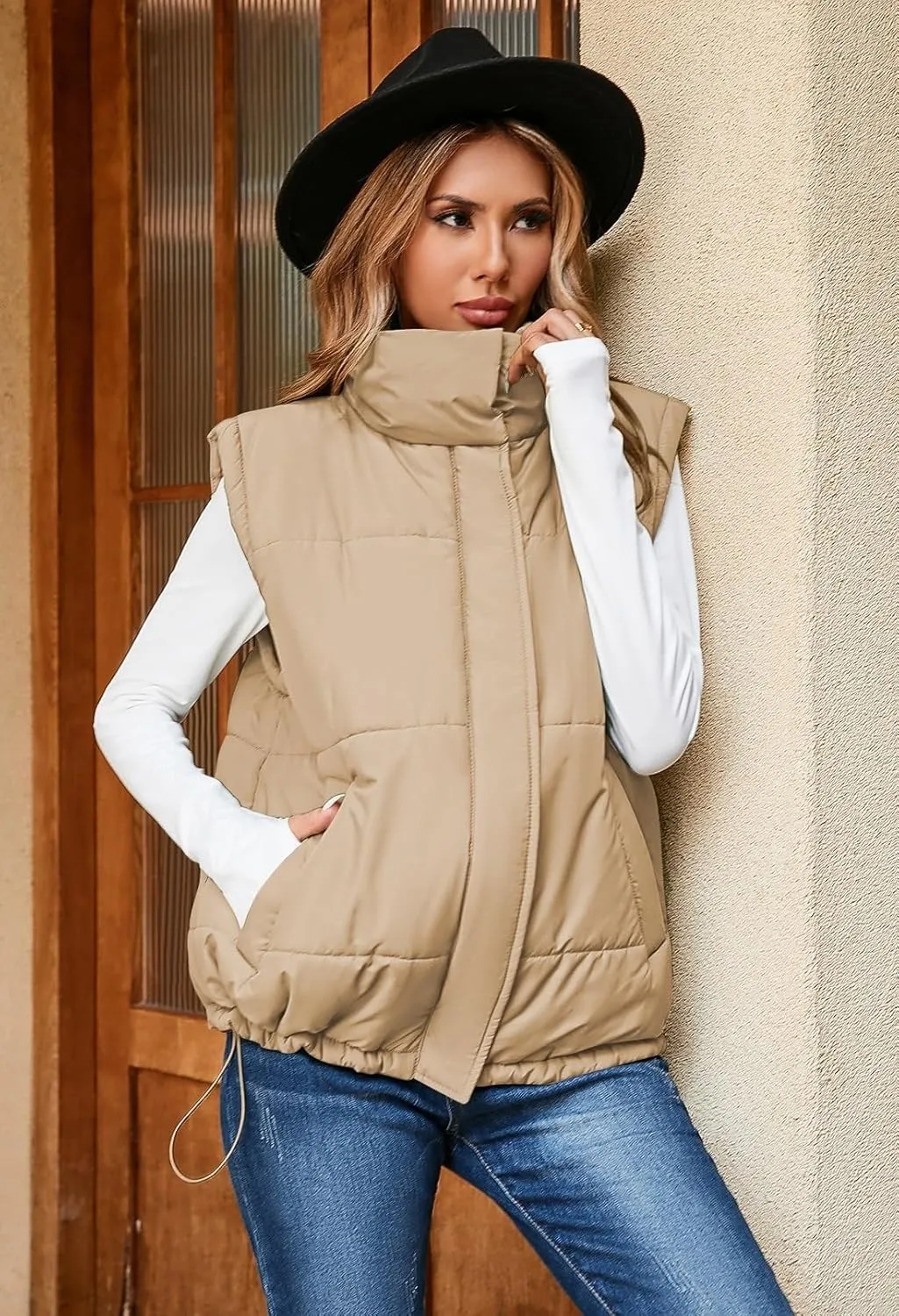 Warm Outerwear Jacket Pink Queen Womens Oversized Quilted Puffer landscape honey glimpse ambience softness Vest Casual Loose Sleeveless Stand Collar Zip Up Fall Winter 