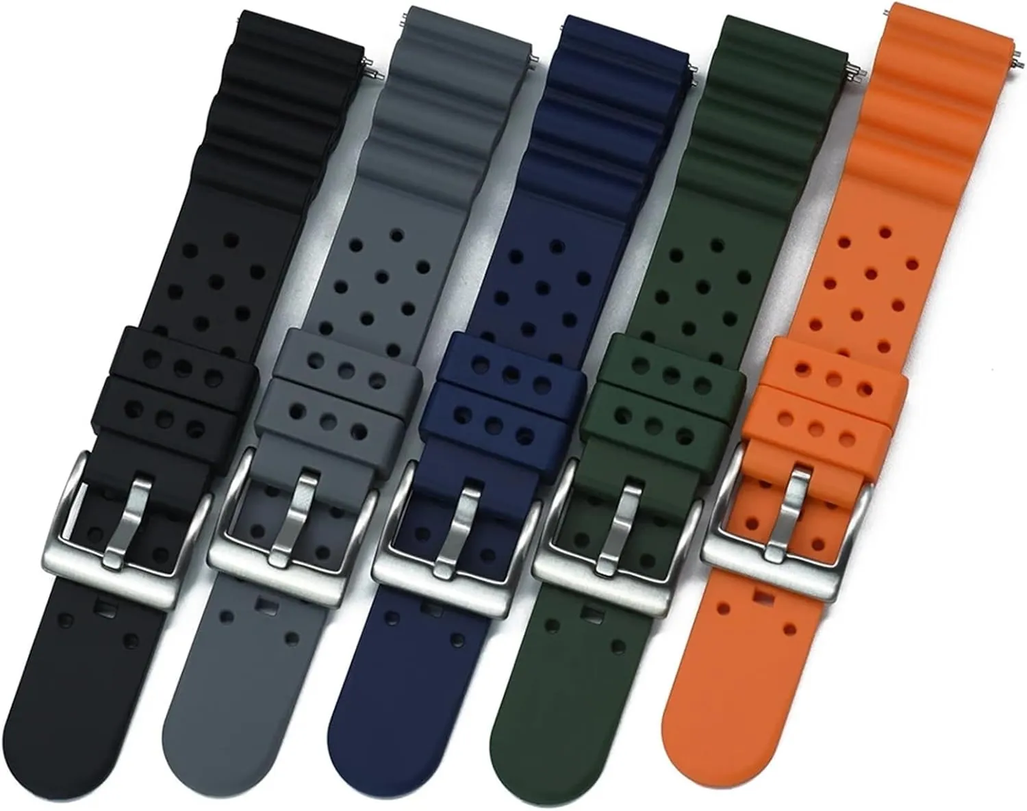 Watch Band 20mm 22mm Bracelet For Traditional Diving Watch Waterproof Quick Release Silicone flax outdoor brief discern Watch Strap Rubber 