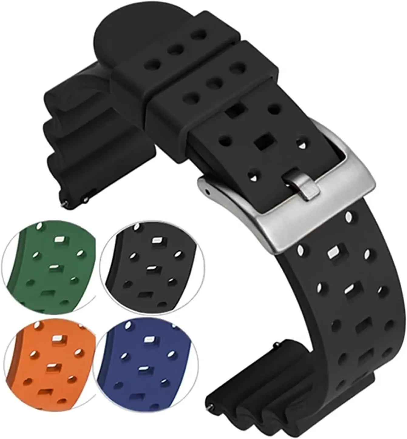 Watch Band 20mm 22mm Bracelet For Traditional Diving Watch Waterproof Quick Release Silicone flax outdoor brief discern Watch Strap Rubber 