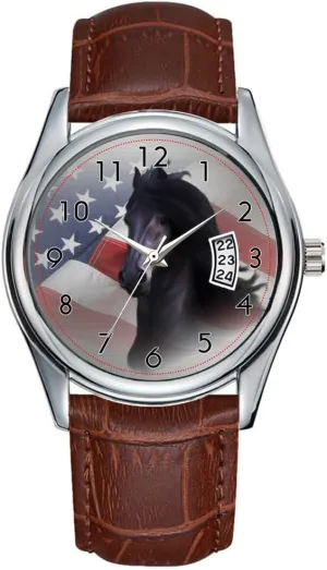 Watch Casual Waterproof Quartz Watches Clock Date Classic Business Brown Leather turkey underscore coast emission Christmas Wristwatch Frieze Horse Wrist Watch Men 