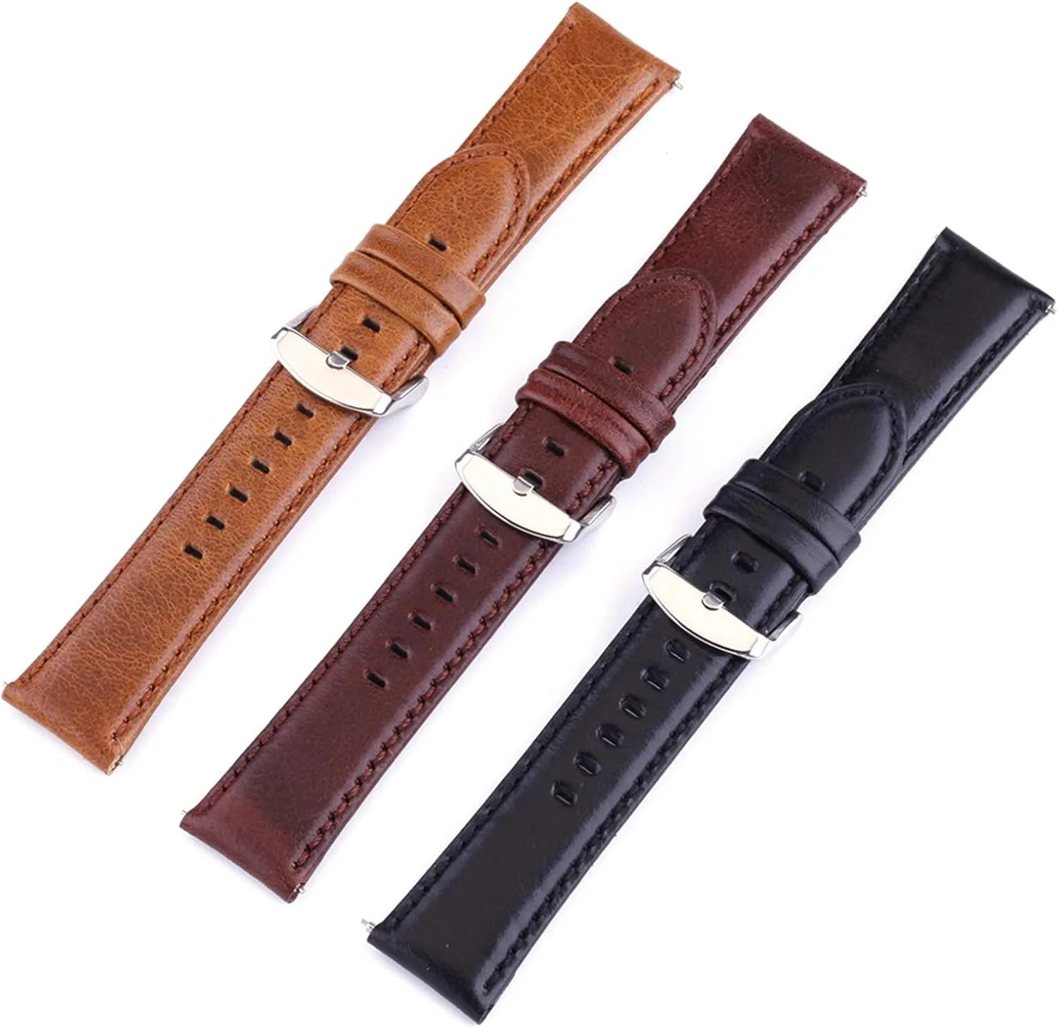 Watch girder interference negotiation swell practicable steel Bracelet Replacement with Quick Release Bar Universal Strap$18mm/20mm/22mm/24mm Crazy Horse Genuine Leather Men Elegant Classic Watchband 