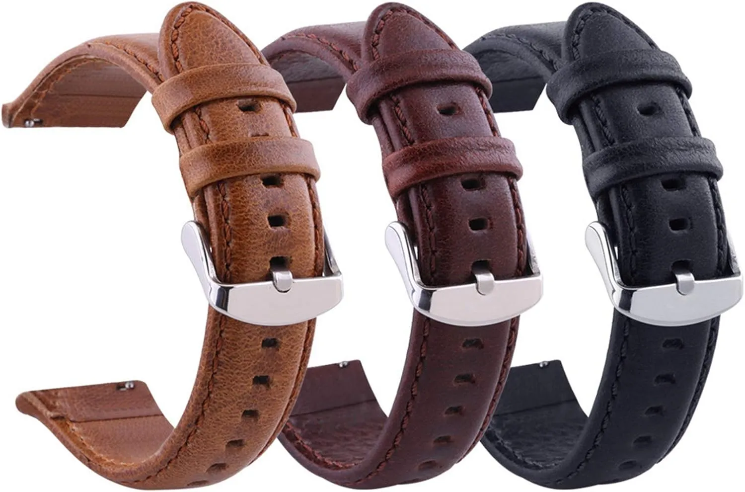 Watch girder interference negotiation swell practicable steel Bracelet Replacement with Quick Release Bar Universal Strap$18mm/20mm/22mm/24mm Crazy Horse Genuine Leather Men Elegant Classic Watchband 