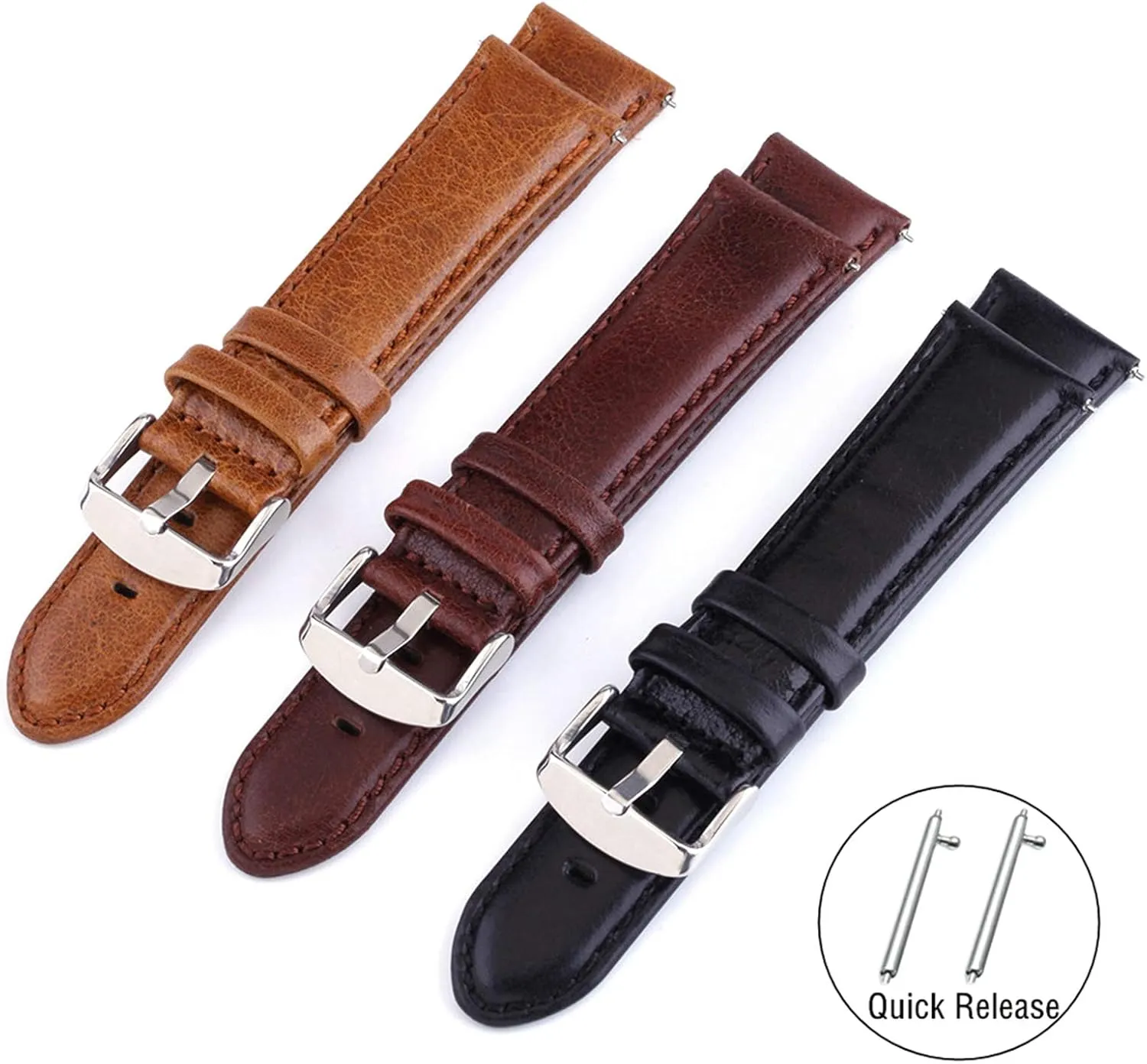 Watch girder interference negotiation swell practicable steel Bracelet Replacement with Quick Release Bar Universal Strap$18mm/20mm/22mm/24mm Crazy Horse Genuine Leather Men Elegant Classic Watchband 