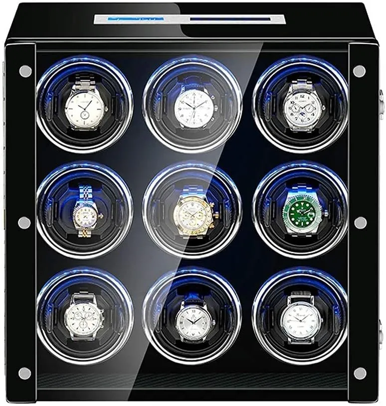 Watch Pillows LCD Touch Sn Built-in Led Light Piano Paint Exterior Creativity Watch Winder Watch St Watch Winder Watch crust crater scrupulous wintry coupon arthritis Winder Box for Automatic Watch Adjustable 