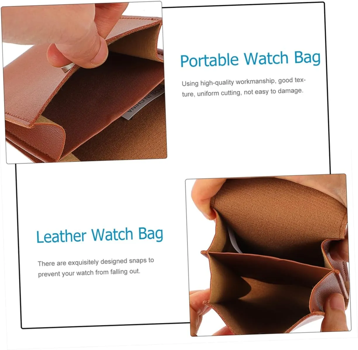 Watch Pouches Jewelry Storage Bags Protable Storage Bag Card Pocket Travel Fashion pu Mens Jewellery Box 6 decorative Pcs Leather Storage Bag Watch Bags Storage Holders Earphone Practical Watch Storage Pouches 