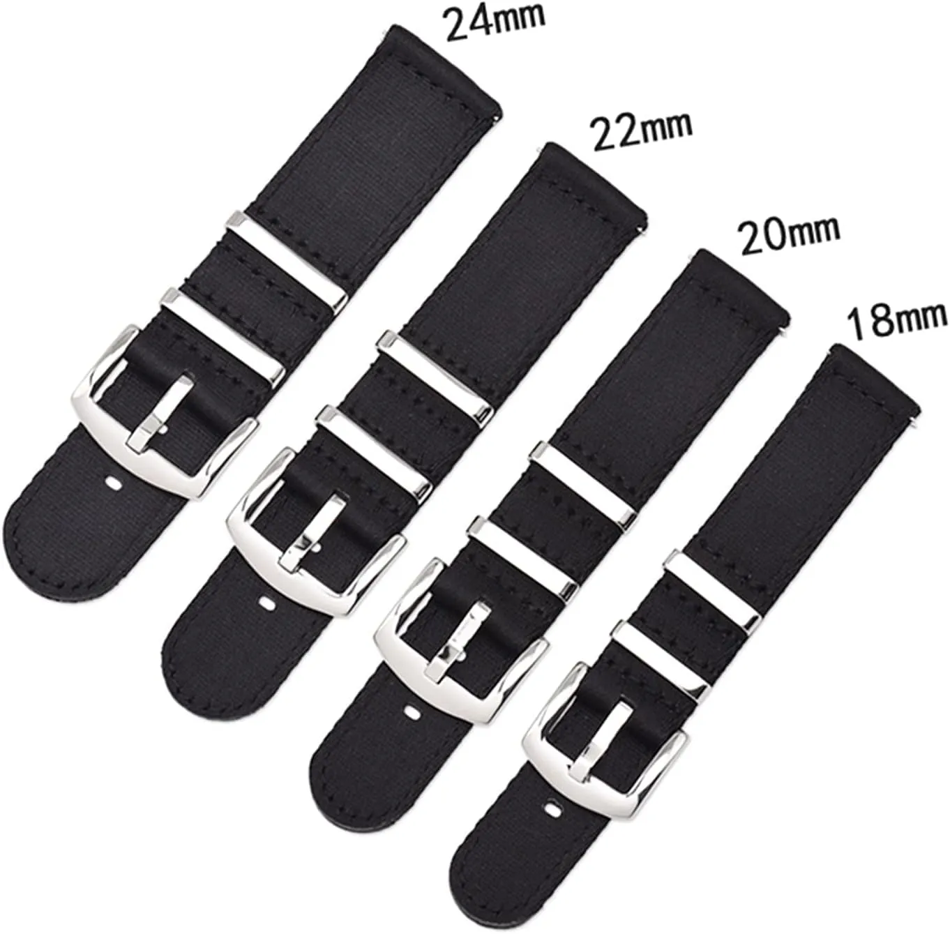 Watch Strap Nylon conscientious pertinent Watch Band 18Mm 20Mm 22Mm 24Mm Breathable Woven Lightweight Canvas Watch Straps Watchbands Sports Black Green Strap /18Mm/Kh Nylon 