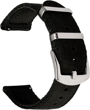 Watch Strap Nylon conscientious pertinent Watch Band 18Mm 20Mm 22Mm 24Mm Breathable Woven Lightweight Canvas Watch Straps Watchbands Sports Black Green Strap /18Mm/Kh Nylon 