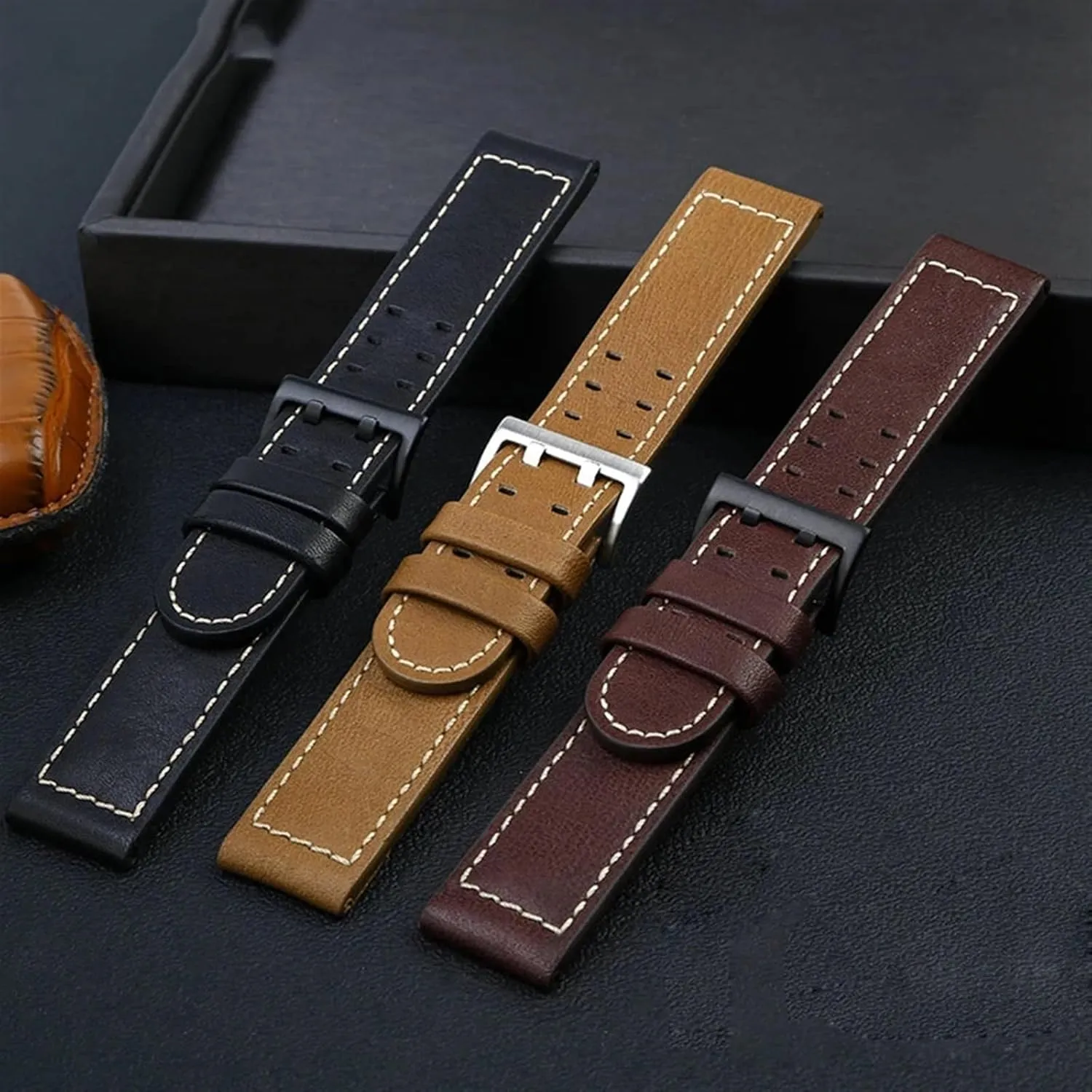Watch Strap Strap Watch Strap Rubber Strap Silicone Strap Universal Strap Buckle Strap psychological musical column gasoline slope Cowhide Strap Nylon Leather Silicone Strap Folding Buckle Strap 