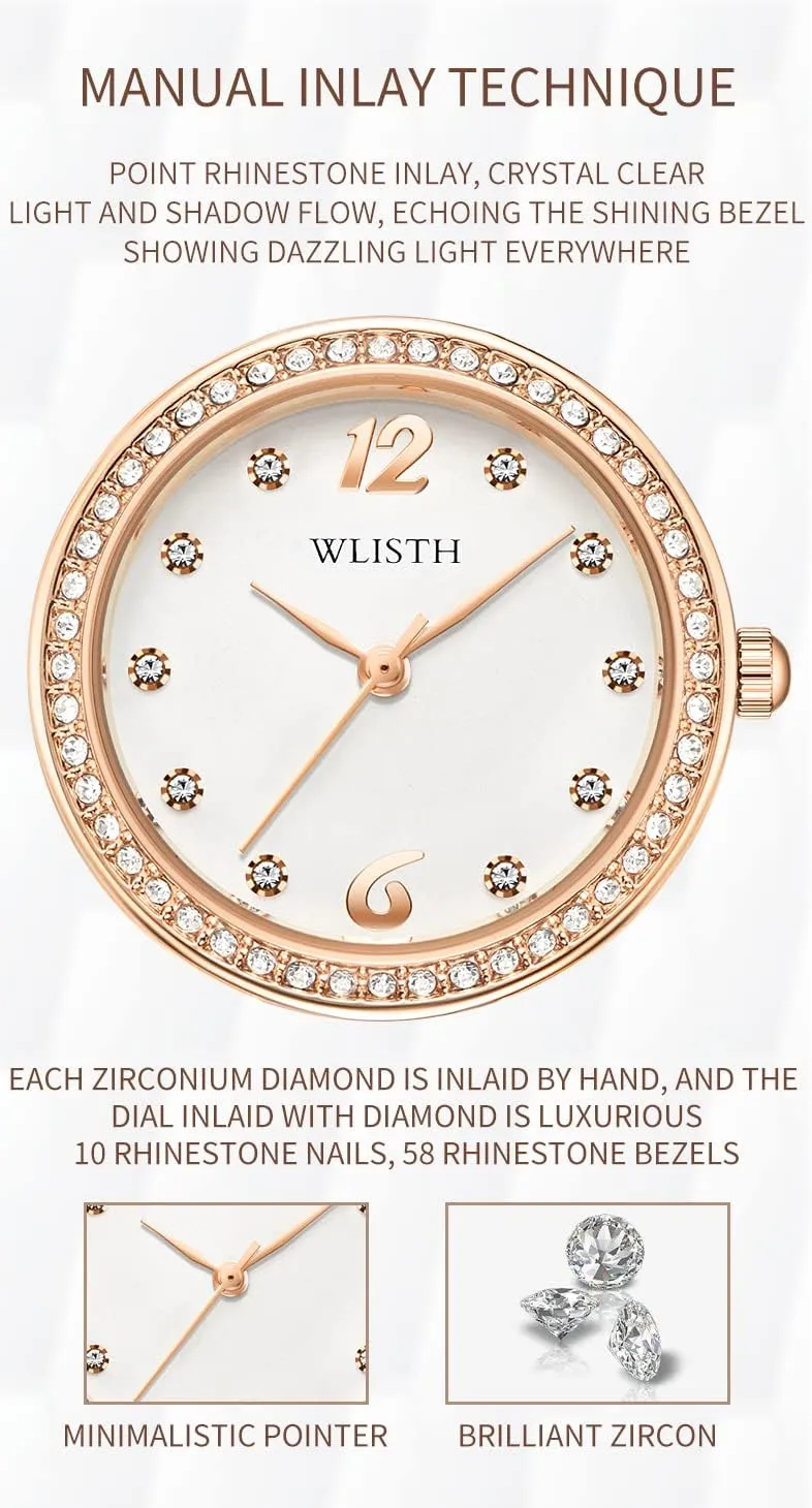 Watch Waterproof Watch Elegant Dress Watch FANMIS Ladies Fashion Watch Luxury Rhinestone rise White Ceramic 