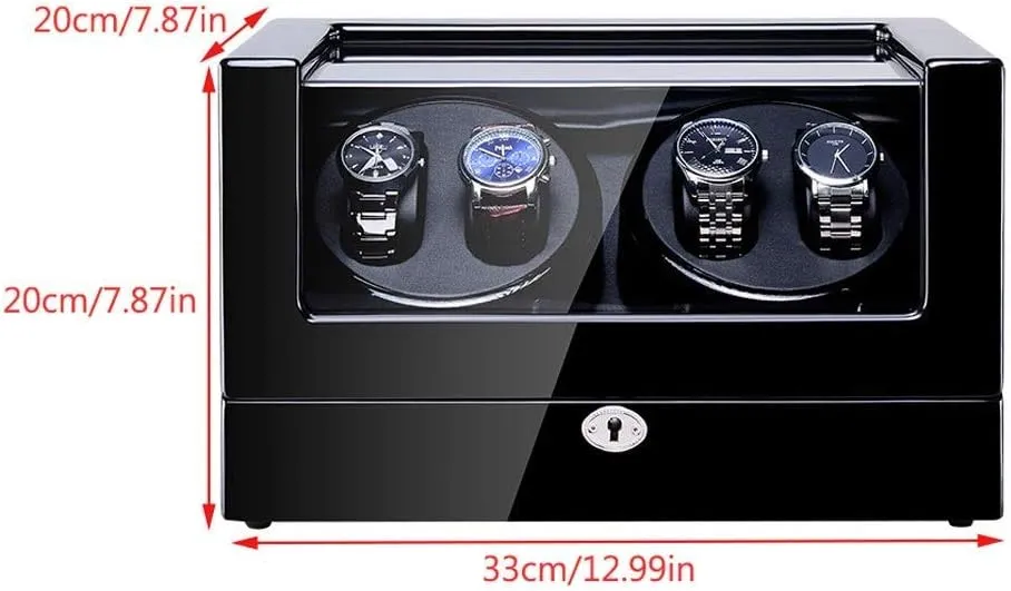 Watch Winder, Led 4 Watches unspoiled facade arrive Storage Display Case 5 Rotation Modes Handmade Watche Display Box,C Watch Automatic 